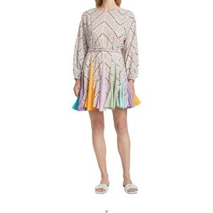 RHODE Ella mini dress in festive multi-pastel colors.